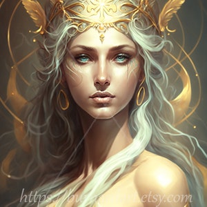 Hera Digital download Goddess of marriage, women and family Greek Mythology AI Art Print Printable Image stock photo PNG image 1