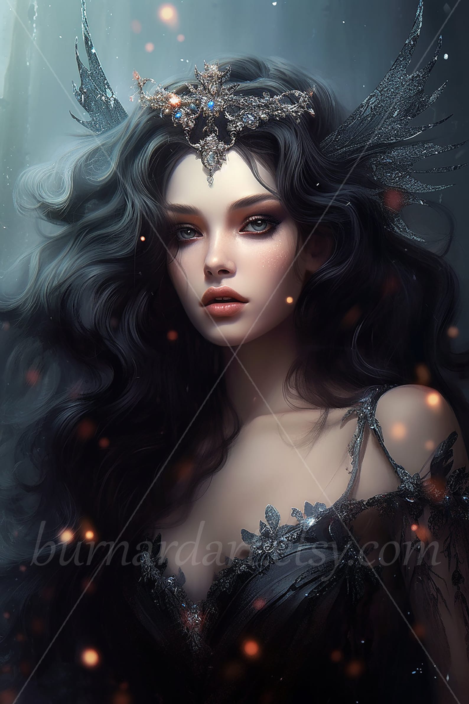 Dark Fairy Digital Download - Gothic Fantasy - AI Art Print Printable ...