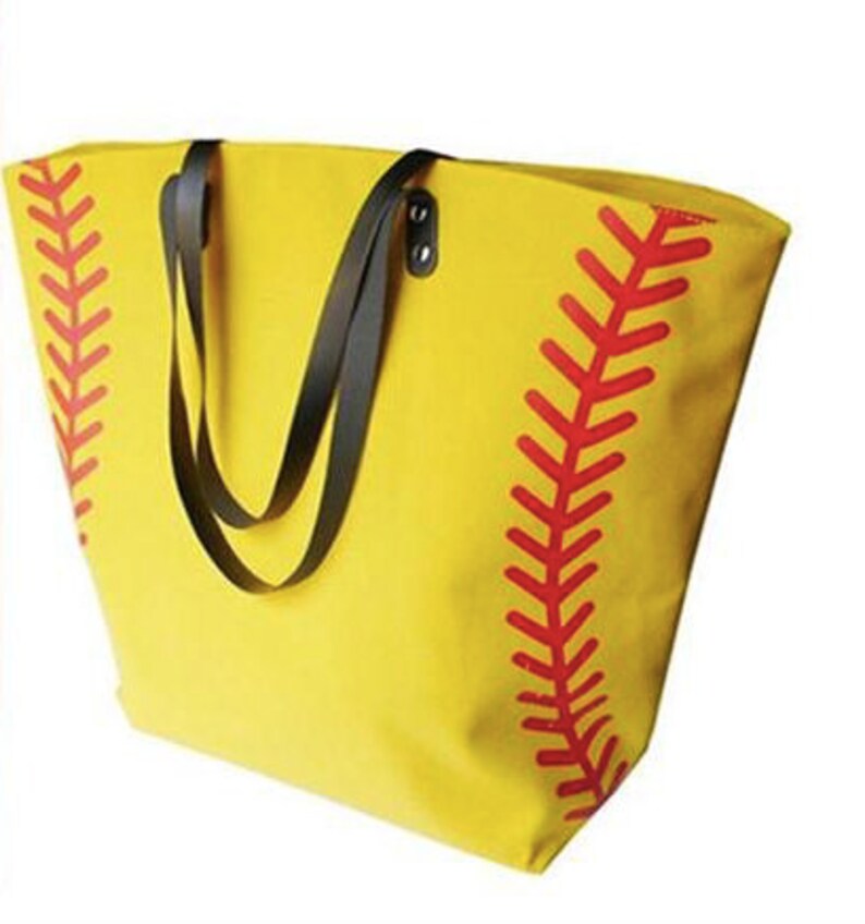 Personalized Baseball Softball LARGE Canvas Tote Bag Monogram Etsy