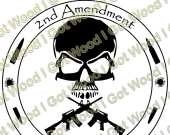 Segunda 2a Enmienda Cráneo SVG Pistola Bala
