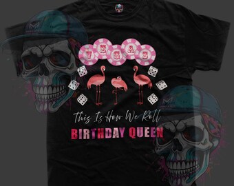 Descarga digital PNG de la escuadra de cumpleaños de Las Vegas y la reina