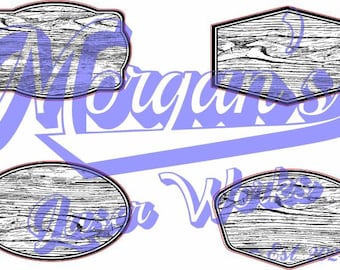 Parche para sombrero cortado con láser con vetas de madera Archivos de corte y grabado SVG PDF PNG