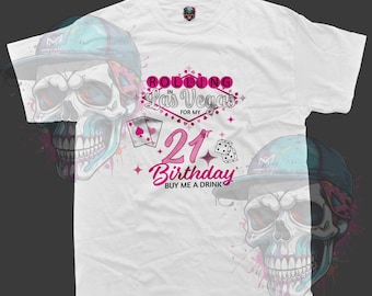 Rodando en Las Vegas 21 21 cumpleaños PNG para sublimación DTF DTG Solo archivo digital