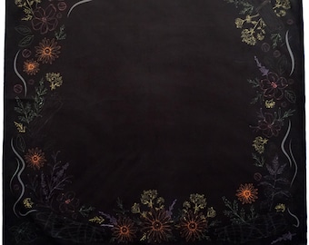 Herbología de brujas de cocina, purificación con humo, alternativa a la limpieza, mantel de altar de tarot, grande, 61 x 61 cm, terciopelo