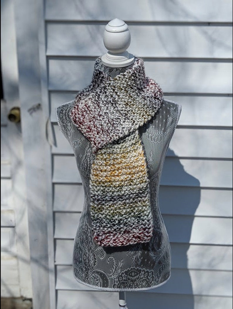 Rainbow Handmade Knit Scarf image 3