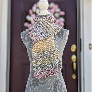 Rainbow Handmade Knit Scarf image 1