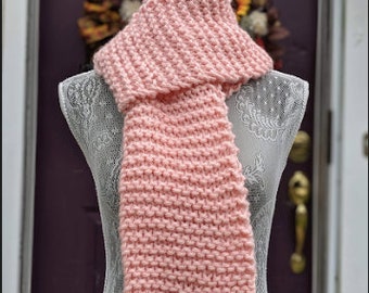 Pink Handmade Knit Scarf