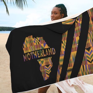 Ghana Custom Printed Kente Hooded Deken