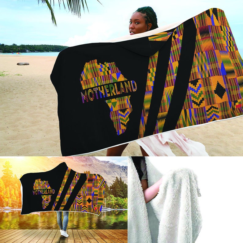 Ghana Custom Printed Kente Hooded Blanket Etsy