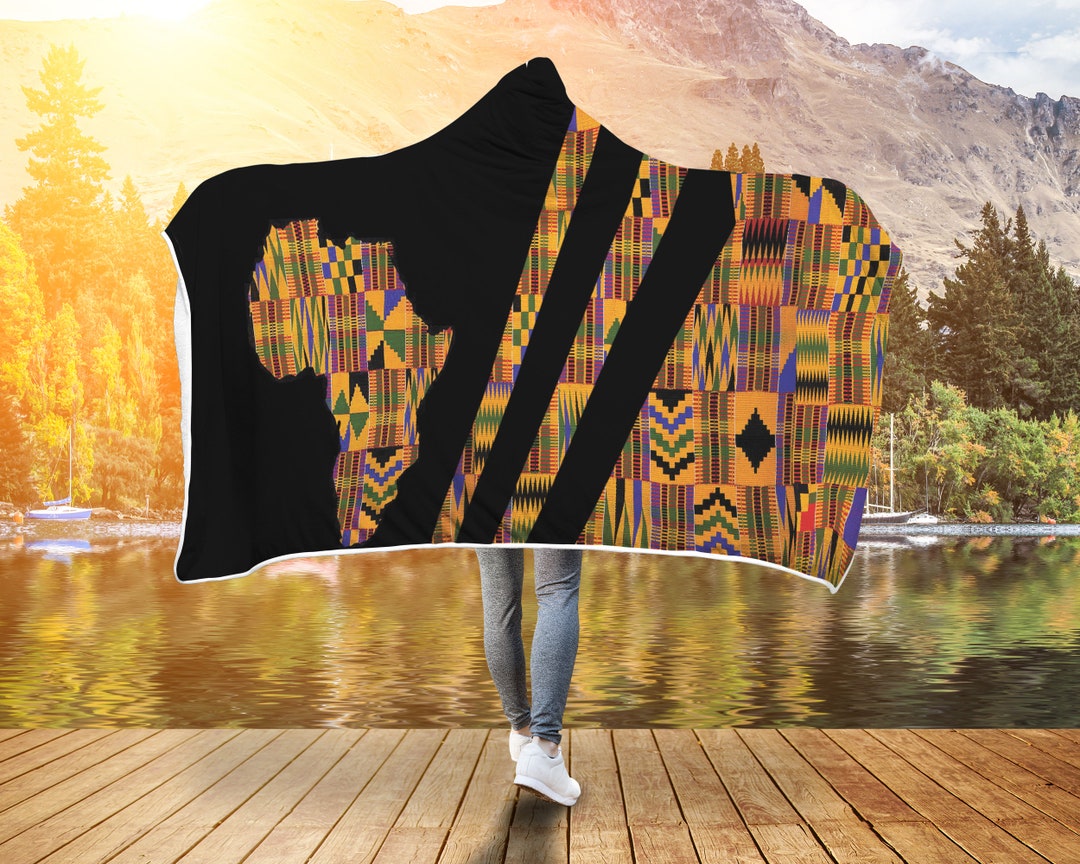 Ghana Custom Printed Kente Hooded Blanket Etsy