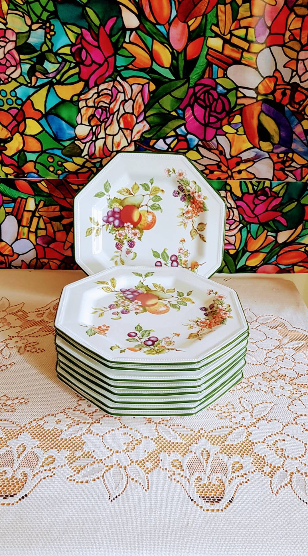Johnson Brothers Fresh Fruit Dinner Plates X 9 Etsy UK
