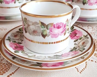 saucer and side plate Trioset C.1983 teacup Lovely Vintage Royal Worcester Royal Garden Made in England Rose teacup
