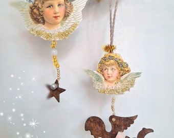 Nostalgische Baumschmuck, Brocante, Viktorianischer Weihnachtsschmuck