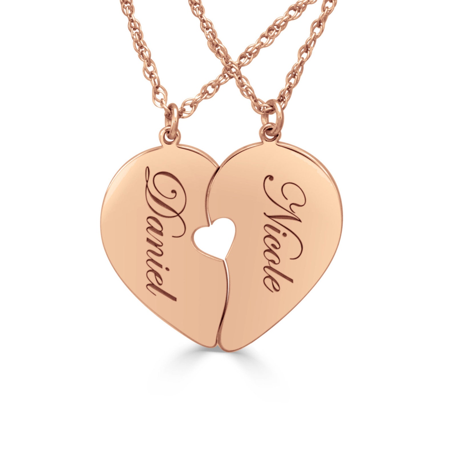 Rose gold engraved necklace Clearance