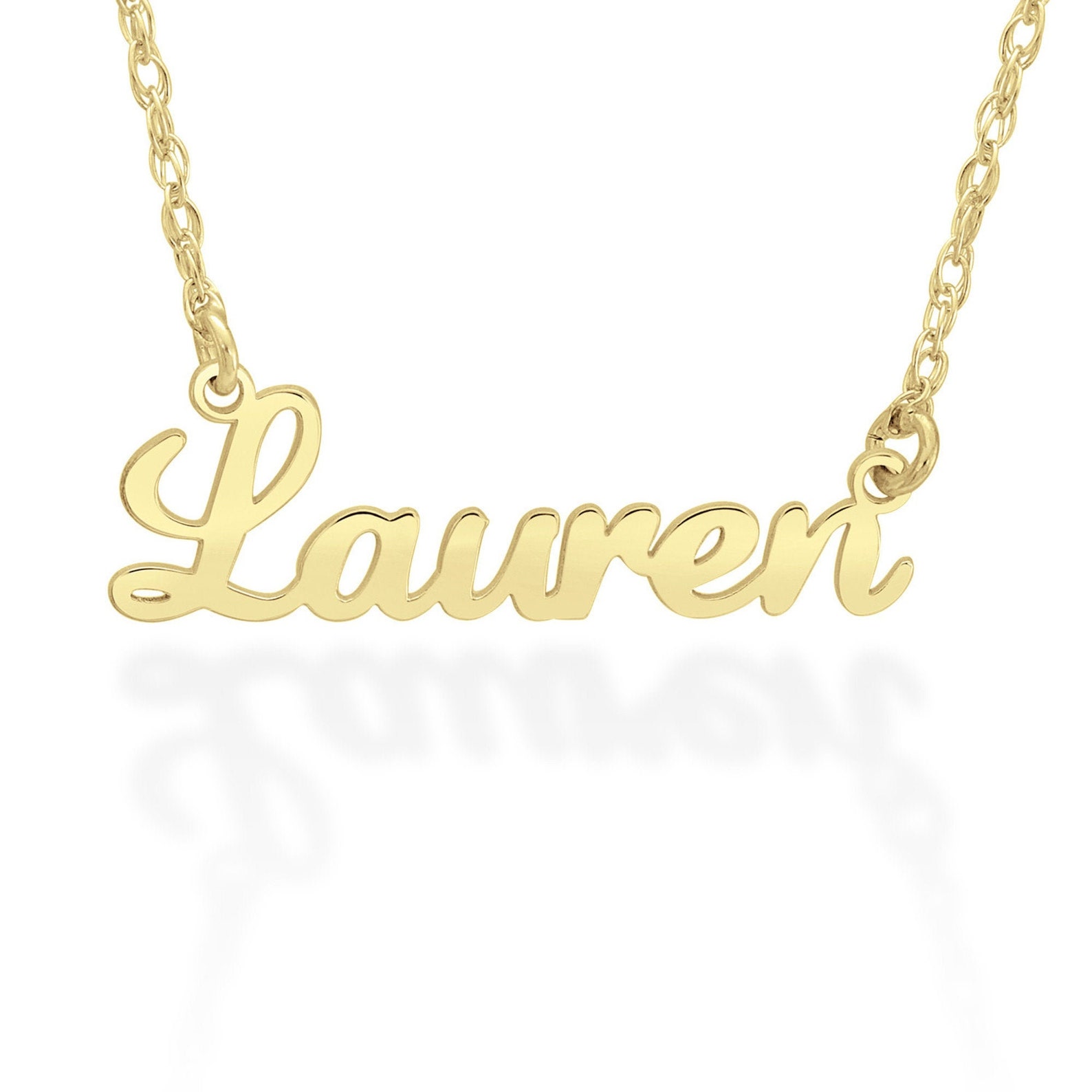 Cursive Name Necklace Gold Plated Name Chain Customized Etsy