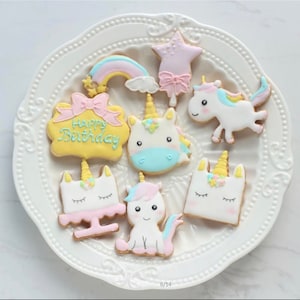 Kreative Einhorn Keksausstecher DIY Fondant Schokoladenkuchen Prägung Schablone Form Keks Niedliche Form Backwerkzeug 8 Stück