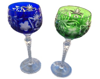 vintage wine glasses * colorful