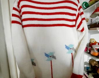 Vintage knitted sweater * Windmills