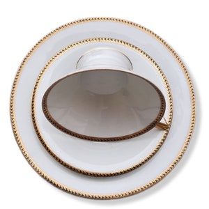 vintage collector's cup gold rim on white image 3
