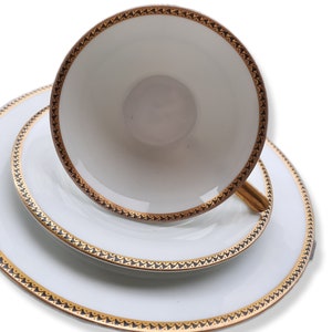 vintage collector's cup gold rim on white image 2