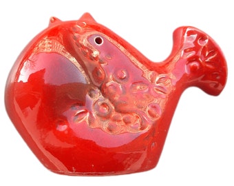 vintage vase * red bird