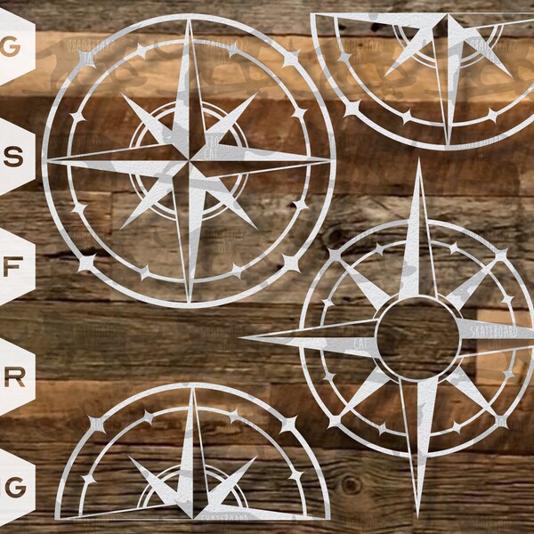 Monogram Compass Rose SVG No Letters Version