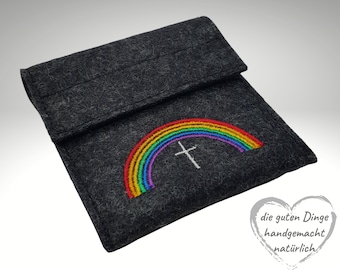 Filztäschchen REGENBOGEN Rosenkranz Filzetui Rosenkranztäschchen Kommunion