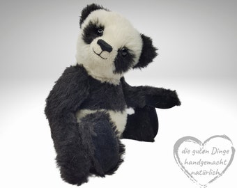 PANDA Künstlerteddy Teddybär für Sammler. Bär von Bärenwerkstatt Bruni Wallner. Unikat