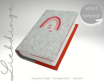 Gotteslobhülle Filz REGENBOGEN BOHO Einband Gesangbuch