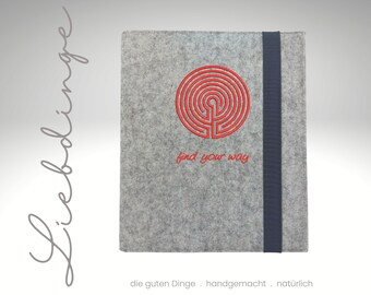 Ringbuch Filz Labyrinth personalisierbar Wunschtext