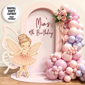 Printable Ballerina Cutout with Photo Zone Mockup – DIY & Pro Party Decor – A4 JPG + PNG – Instant Download