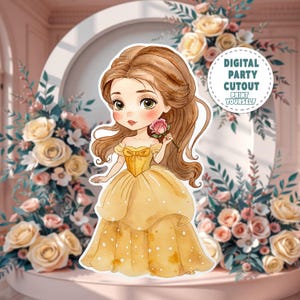 Princess Party Standee: Watercolor Life-Size Cutout (Digital Download)