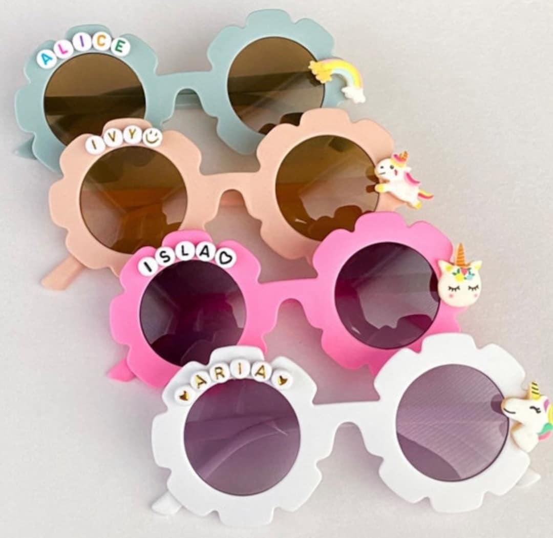 Personalized Flower Sunglasses Custom Name Sunglasses for Kids Sunnies