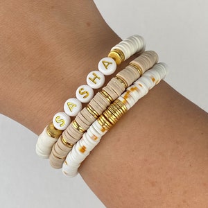 Name Bracelet | Single or Stack of 3 | Custom Beaded Bracelets | Personalized Name Bracelet | Word Bracelet | Stacking Bracelets
