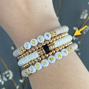 Heishi Beaded Bracelet | Gold Disk Accents | Womens Bracelet