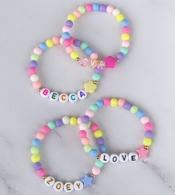 Rainbow Name Bracelets Girls Personalized Name Bracelet Word Bracelet Custom Bracelet Kids Bracelets Girls Gifts