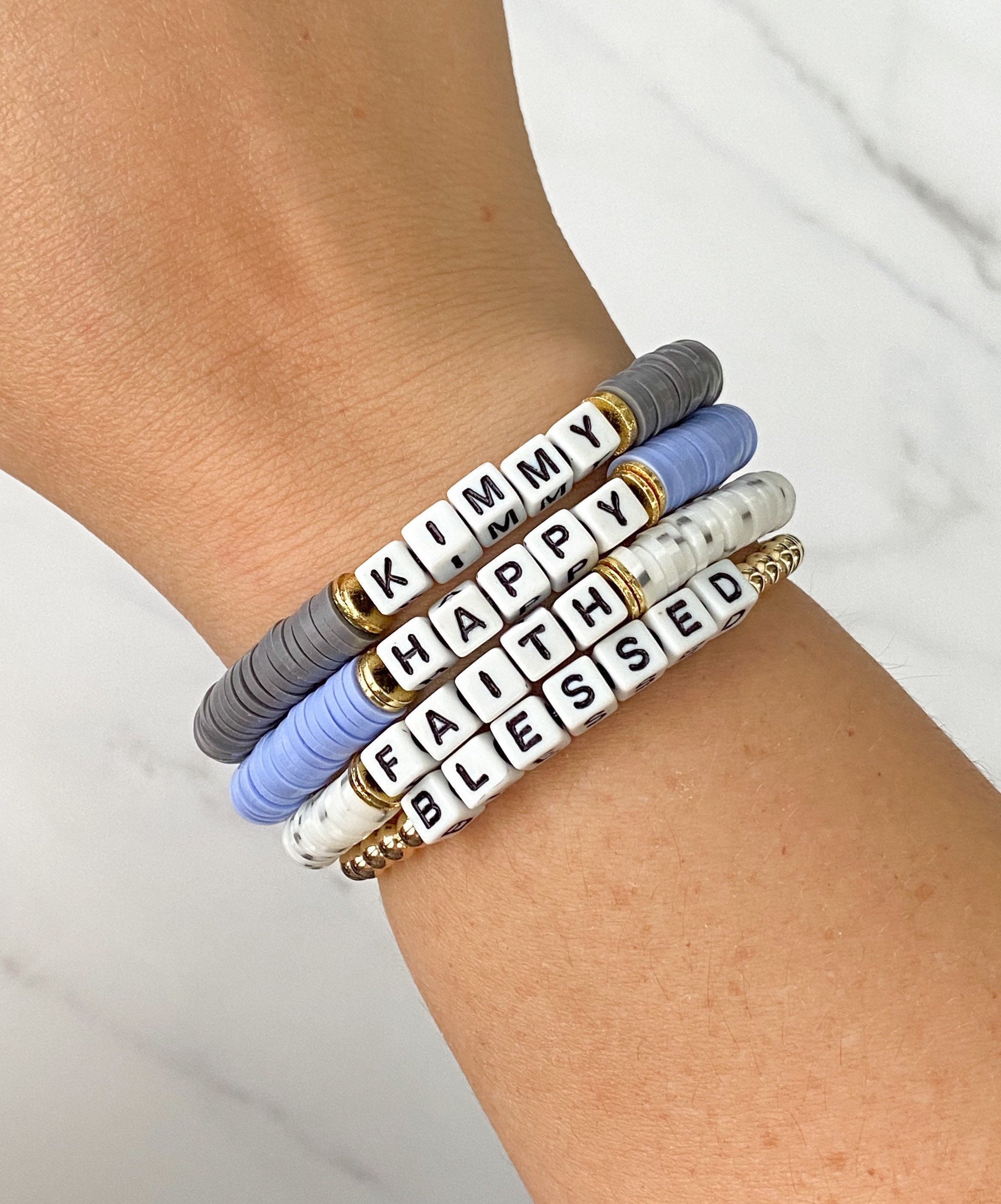 Custom Name Bracelets, Create Your Own Word Bracelets, Affirmation Bracelets,  Letter Bracelets, Beach Bracelet, Gift Ideas for Her 