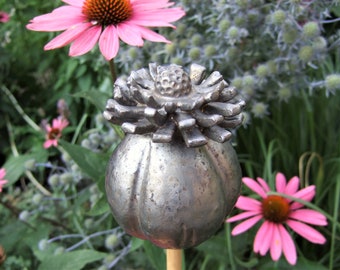 spécial lit de jardin céramique argile stèle plug anthracite or FLEUR DE FRUITS exotiques