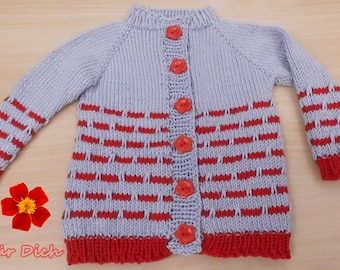 Baby-Strickjacke Gr.80 Handarbeit  handgestrickt  Cardigan  12 Monate Mädchenjacke