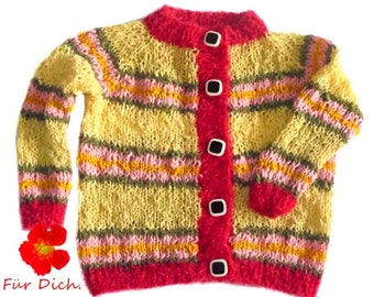 Babyjacke Gr.74  handgestrickte Jacke  bunte Strickjacke  Cardigan 9 Monate Mädchenjacke leichte Sommerjacke   farbige Babystrickjacke