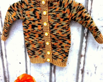 Baby-Strickjacke -Gr.68/74  handgestrickte  Babystrickjacke  bunte Strickjacke  Knöpfe  pflegeleichte Jacke  6 Monate