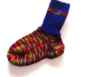 handgestrickte Kindersocken Gr.24/25 bunte Socken Strümpfe