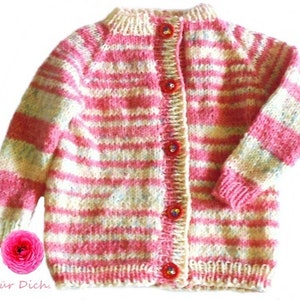 Baby-Strickjacke Gr.86 handgestrickte Jacke Cardigan Mädchenstrickjacke bis 18 Monate Bild 2