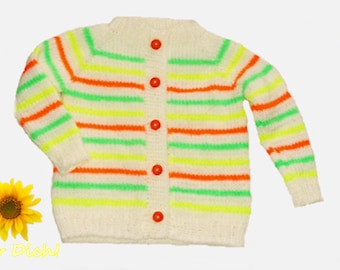 Strickjacke Gr. 86 handgestrickte Jacke Kinderjacke Mädchenjacke Babykleidung Kinderkleidung Babymode