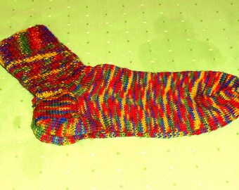 handgestrickte Socken Gr. 42/43 bunte Socken Strümpfe Hausschuhe  farbige Socken   Damensocken  Wollsocken  bunte Strümpfe  Freizeitsocken