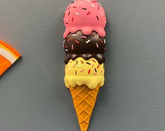 Life Size Customizable 3d Ice-Cream Cone Wall Decor