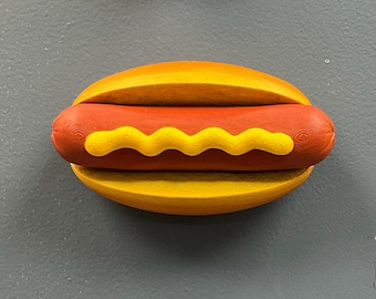 Life Size 3D Classic Hotdog Kitchen Wall Decor | Restaurant, bar, deli, mancave, kitchen 3d wall art | Fun foodie wall decor