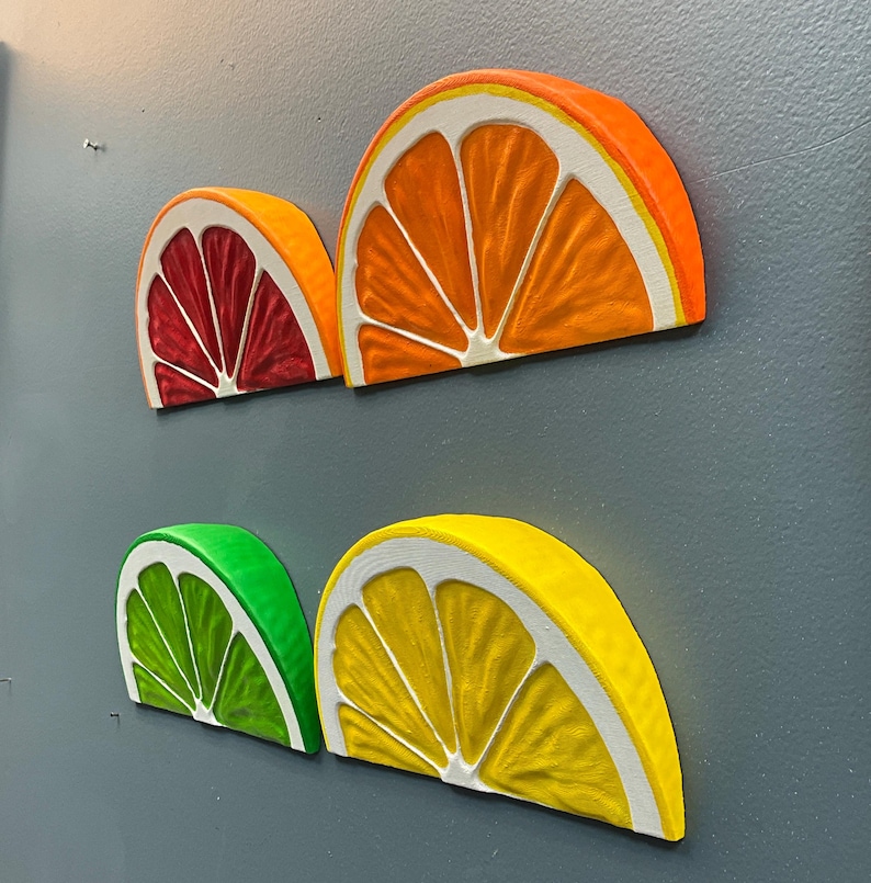 Jumbo Orange Wedge 3d Wall Decor | Bright Retro Kitchen Pop Art image 3
