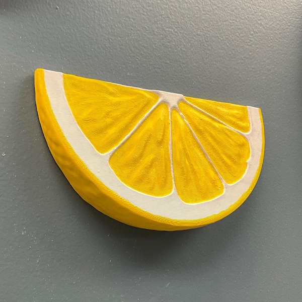 Decoración de pared 3D con rodajas de limón gigantes / Decoración de cocina retro brillante
