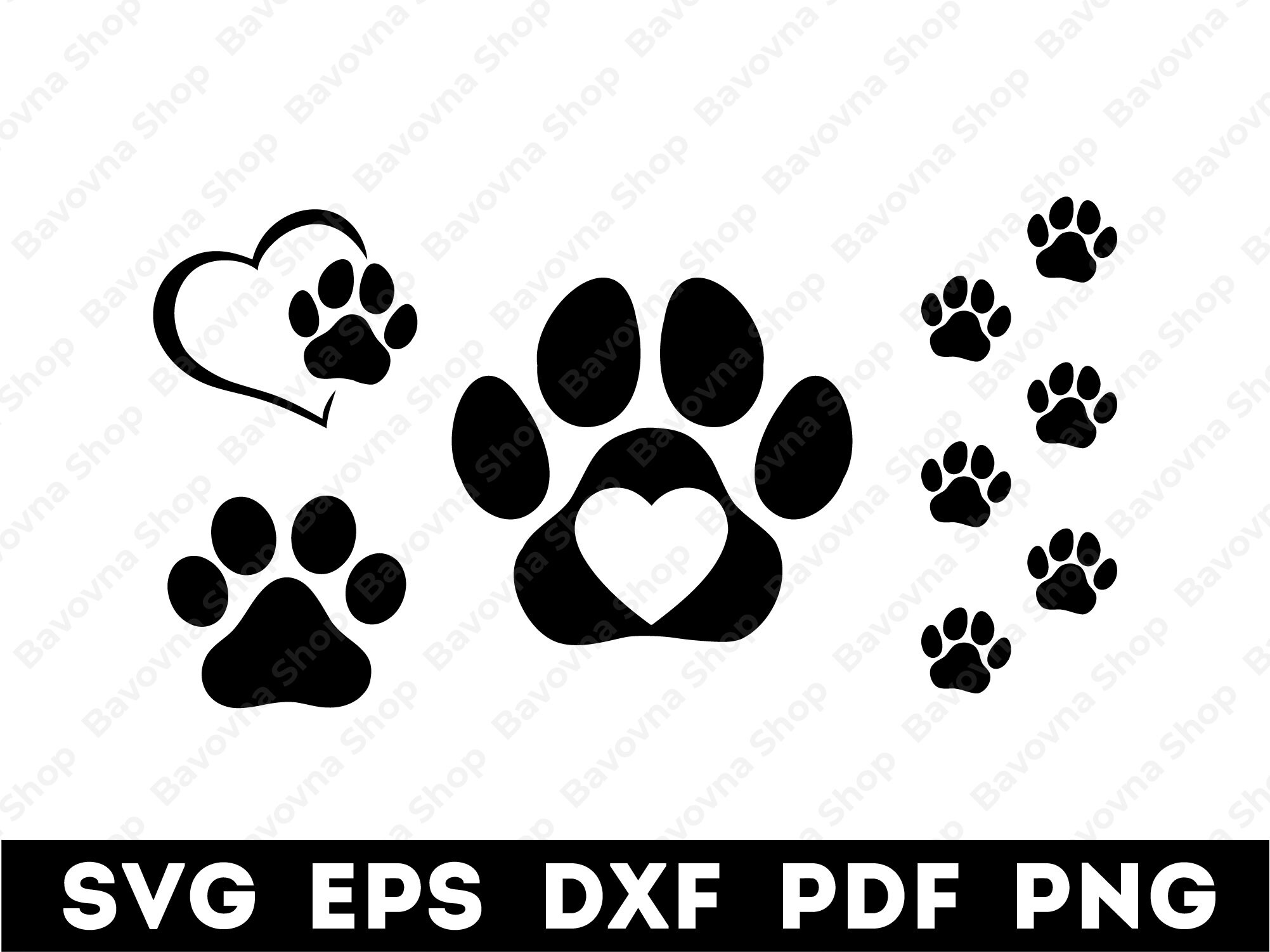 Svg File DXF Paw Print SVG Pet Paw Svg PNG Cat Paw Svg Cricut Digital